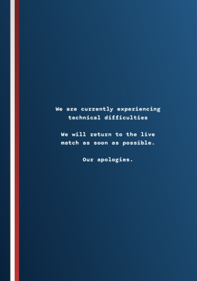 We are experiencing technical difficulties. We will return to the live match as soon as possible.