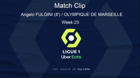 LIGUE 1: PLAYER HIGHLIGHT - Goal Angelo FULGINI (8') / OLYMPIQUE DE MARSEILLE) - WEEK 23