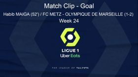 LIGUE 1: PLAYER HIGHLIGHT - LIGUE 1: PLAYER HIGHLIGHT - Goal Habib MAIGA (52') / FC METZ - OLYMPIQUE DE MARSEILLE (1-2) - WEEK 24