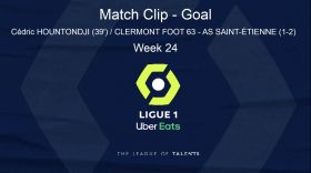 LIGUE 1: PLAYER HIGHLIGHT - Goal C�dric HOUNTONDJI (39') / CLERMONT FOOT 63 - AS SAINT-�TIENNE (1-2)  - WEEK 24