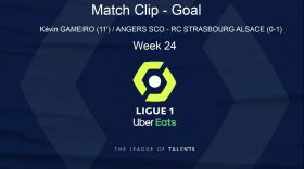 Ligue 1: Player Highlight - Goal K�vin GAMEIRO (11') / ANGERS SCO - RC STRASBOURG ALSACE (0-1) - Week 24