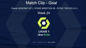 Ligue 1: Player Highlight - Goal Franck HONORAT (67') / STADE BRESTOIS 29 - ESTAC TROYES (5-1) - Week 24